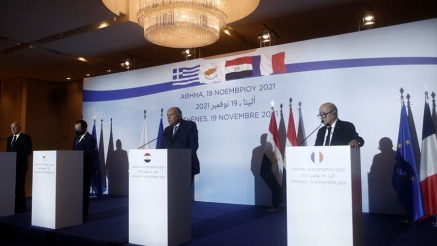 ΤΕΤΡΑΜΕΡΗΣ ΕΛΛΑΔΑΣ, ΚΥΠΡΟΥ, ΑΙΓΥΠΤΟΥ, ΓΑΛΛΙΑΣ: ΚΟΙΝΟ ΑΝΑΚΟΙΝΩΘΕΝ ΜΕ ΑΝΑΦΟΡΕΣ ΣΤΟ ΔΙΚΑΙΟ ΤΗΣ ΘΑΛΑΣΣΑΣ